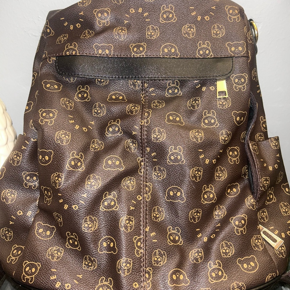 Brown Patterned Women's Backpack - image 5